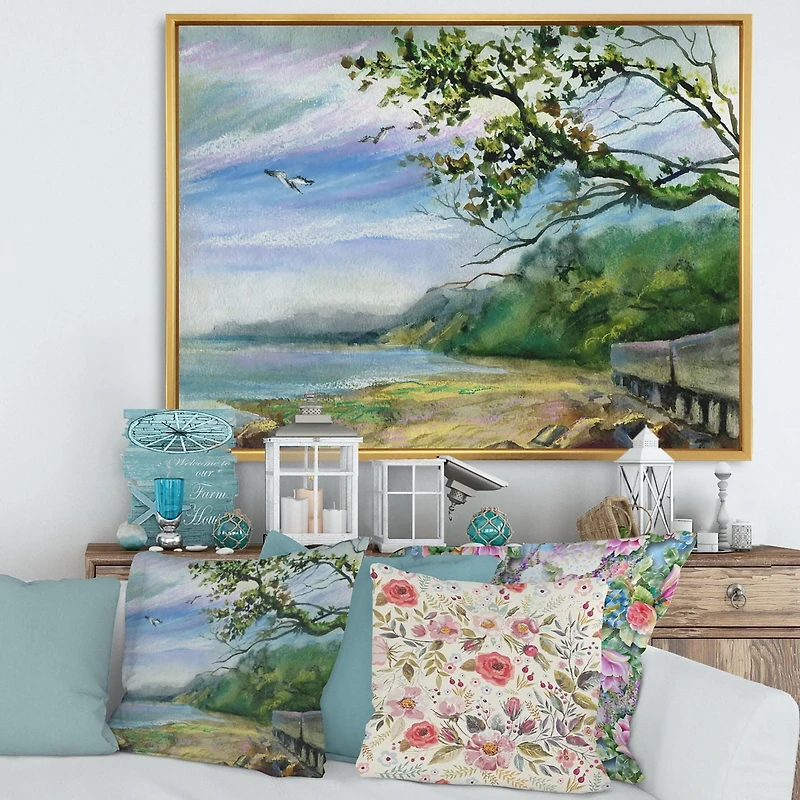 Designart Coast of The Baltic Sea FLOAT FRAME WALL ART