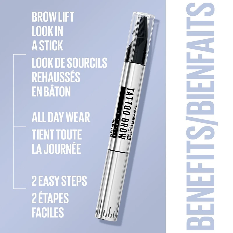 Maybelline New York TattooStudio, Maquillage pour les yeux, Bâton rehausseur de sourcils, Antibavure, Blonde, 1.1 g