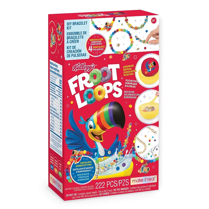 Make It Real Kellogg's Cereal Charm Bracelet Craft Kit for Kids Ages 8 plus