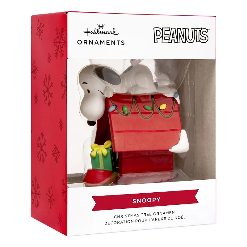 Décoration Hallmark de Noël, Snoopy sur sa niche décorée, Peanuts, cadeaux pour les fans de Peanuts