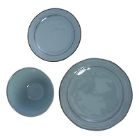 Gibson Elite Terranea Service de table 12 pièces Bleu sarcelle Terre cuite