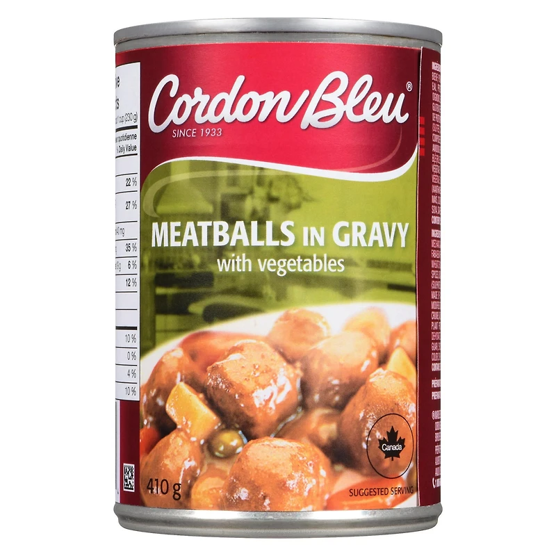 Cordon Bleu Meatballs in Gravy with Vegetables
