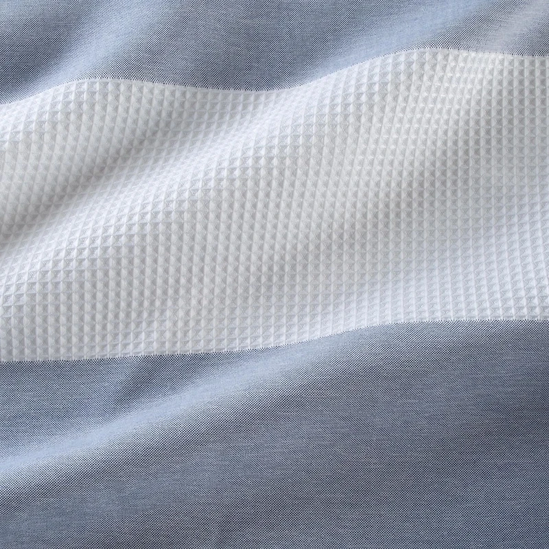 QUEEN STRIPE NAVY WHITE SHOWER CURTAIN