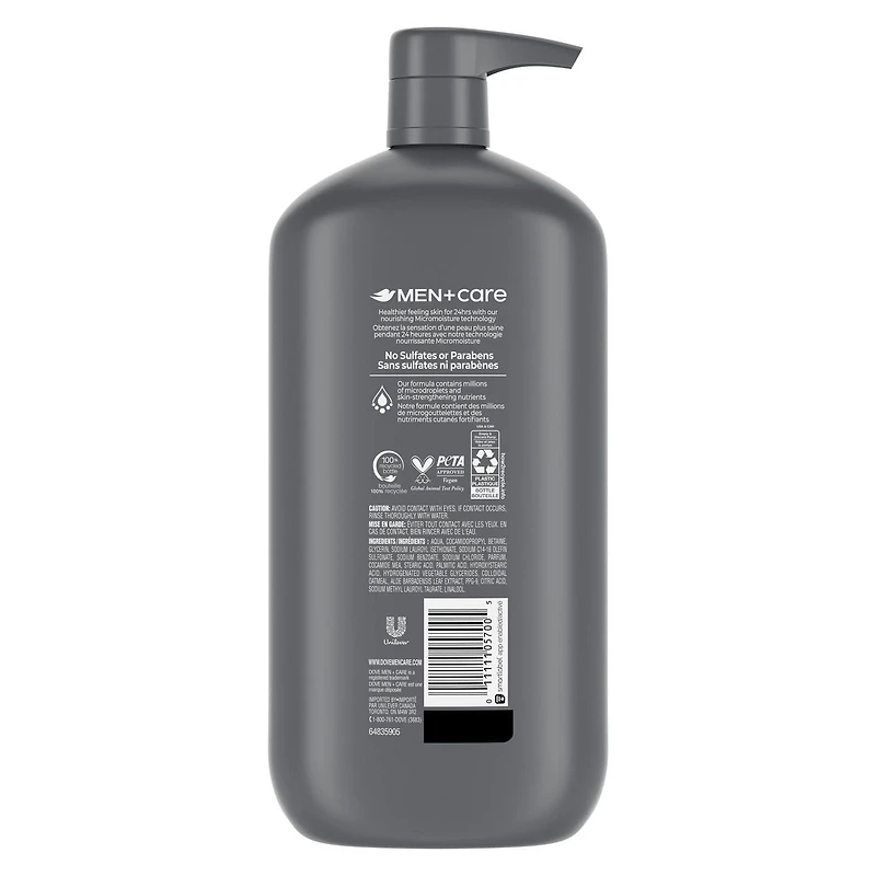 Dove Men+Care Sensitive Shield Body and Face Wash with 24-Hour Nourishing Micromoisture Technology Body Wash for Men, 950mL, 950mL