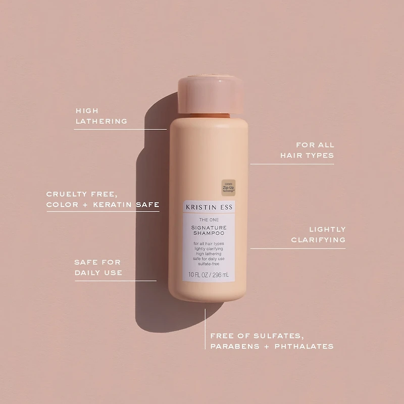 Kristin Ess Signature Shampooing réparateur hydratant à l'huile de ricin pour cheveux abîmés + shampooing sans sulfate, 296 ml