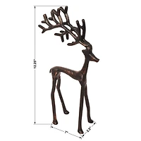 Renne en métal moulé avec finition brun brossé, 12,25", par Fraiche