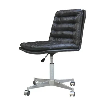 Chaise de bureau Brajon (simili cuir) de couleur marron