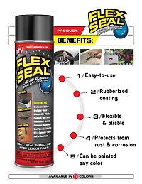 FLEX SEAL SPRAY WHITE 14 OZ LIQUID RUBBER SEALANT COATING, STOP LEAKS FAST!
