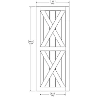 Wood & Hart 37" Magnolia Unfinished Knotty Pine Barn Door