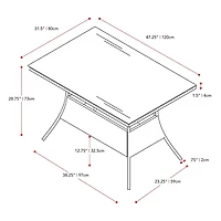 Table de salle à manger rectangulaire - Finition noire