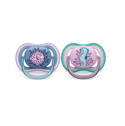 Philips Avent Ultra Air Pacifier 6-18m, puffer fish / sea horse, 2 pack, SCF085/61, Avent Ultra Air Pacifier 6-18m pufferfish 2pk