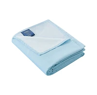 Chaps Couverture régulière en polaire de flanelle douce et soyeuse Bleu King Couverture régulière confortable bleu trèsgrandlit