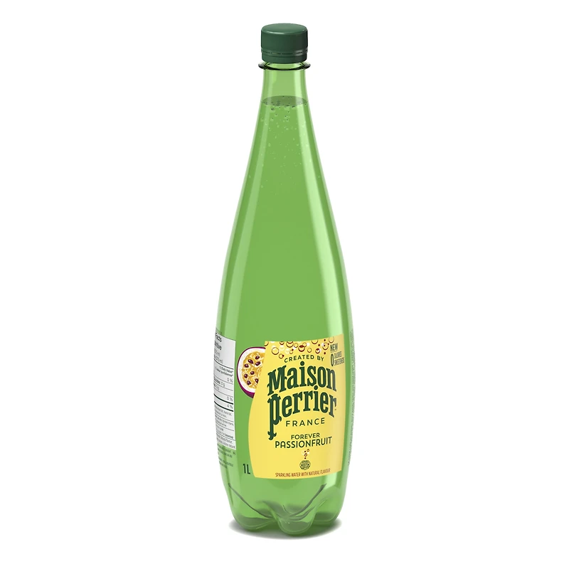 Maison Perrier Forever Passion Fruit, Sparkling Water Beverage, Natural Passion Fruit Flavour, No Calories, No Sweeteners, No Sodium, Sourced & Bottled In France, 1 L