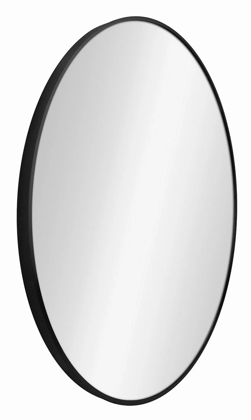 Hometrends miroir rond décoratif en aluminium, 30" de diamètre, noire brossée, Miroir décoratif