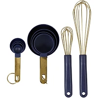 Ensemble d'ustensiles de mesure et de mélange bleu marin et or Wilton, 10 pièces