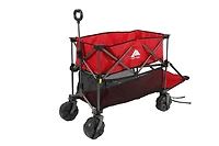 Ozark Trail Double Decker Folding Utility Wagon with Extension Handle, Red, 35" H, Polyester