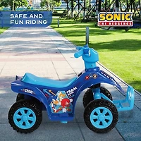 SONIC 6V QUAD ATV RIDE On/ TEAM/ BLU w/ LT BLU SEAT