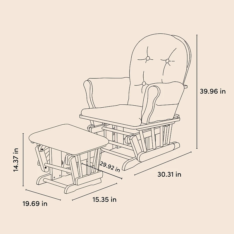 Chaise et repose-pieds Storkcraft Hoop