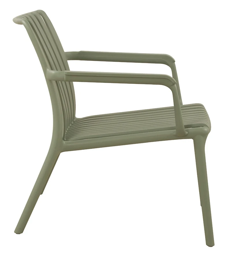 Summer stripe line one-seater chair with arm, Green Jade