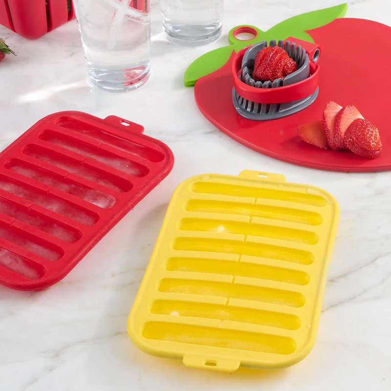Plateau à glaçons en silicone Mainstays, forme de bâtonnet pour bouteilles d’eau 8 glaçons, jaune