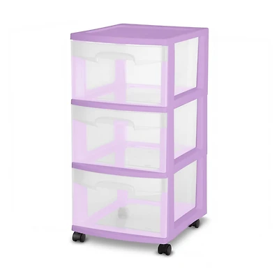 Sterilite 3 Drawer Cart Lilac