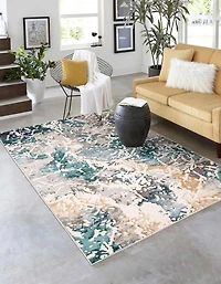 ECARPET Aura Contemporary/Modern Area Rug for living room, bedroom, dining room, entrance, hallway and more.