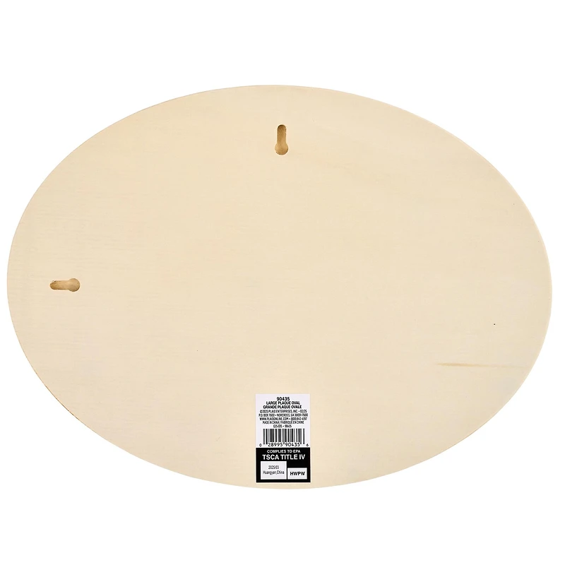 Plaid Unfinished Oval Wood Plaque, 14” x 10.25”