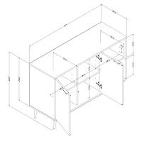 South Shore Mezzy 2-Door Sideboard with Open Storage<br>