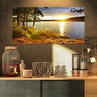 Designart Belle vue sur le coucher de soleil sur le lac Art mural sur toile