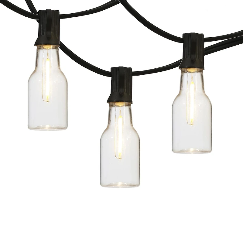 Mainstays 10-count Warm White LED Bottle String Lights - Black Wire, LED String Lights