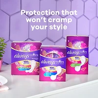 Always Radiant Daily Liners Light Absorbency, Regular Length, Up to 100% Odor Free and Fragrance Free, with Edge-2-Edge Adhesive, 48 Count