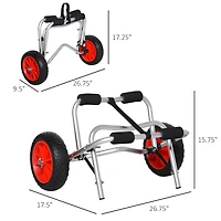Soozier Kayak Cart Canoe Carrier Trolley Trolley Transport NO-Flat Wheel