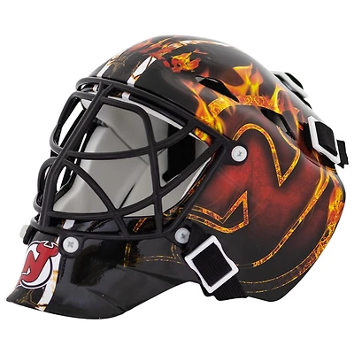 Franklin Sports Mini masque de gardien de but de hockey avec logo de l'équipe de la NHL de Devils avec étui – Masque de gardien de but de collection avec logos et couleurs officiels de la NHL