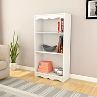 CorLiving Hawthorne Engineered Wood 3 Shelf Adult Bookcase with 2 Adjustable Shelves