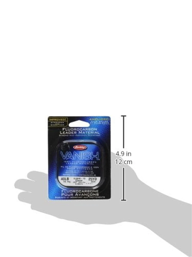 Berkley VLMC30-15 Vanish Fluorocarbon Leader 30lb 30yd Wrist Spool Clear