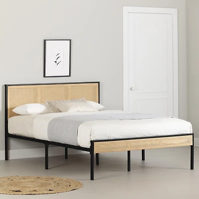 Lit plateforme en métal avec cannage de la collection Hoya South Shore