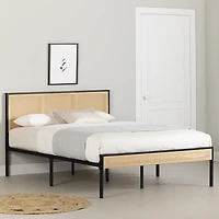 Lit plateforme en métal avec cannage de la collection Hoya South Shore