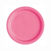 Assiettes à dîner rondes rose vif de 9 po, 20 ct 8,625" /21,9 cm