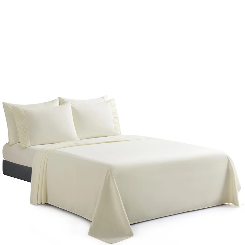 Literie Marina Decoration, draps toutes saisons, ultra doux, soyeux et à poches profondes, en rayonne de bambou, couleur ivoire