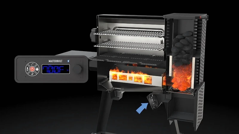 Gril au charbon + fumoir numériques Gravity Series™ 560 de Masterbuilt® en noir