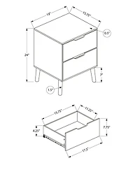 Monarch Specialties Accent Table, Side Table, End, Storage Drawer, Nightstand, Bedroom, Living Room, White Laminate, Modern, Contemporary
