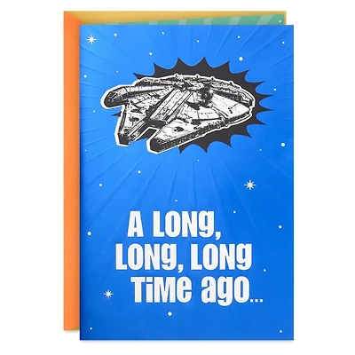 Carte comique de fête avec sons – La Guerre des étoiles –  Hallmark (« Long, Long, Long Time Ago »)