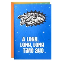 Carte comique de fête avec sons – La Guerre des étoiles –  Hallmark (« Long, Long, Long Time Ago »)