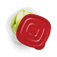 Contenants carrés pour la conservation des aliments Rubbermaid TakeAlongs à emporter, couvercles rouge rubis, 298 ml (1,26 tasse), paquet de 5 Sans BPA