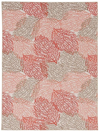 Tapis d'appoint lavable Haylee 3 pi x 5 pi ivoire et corail
