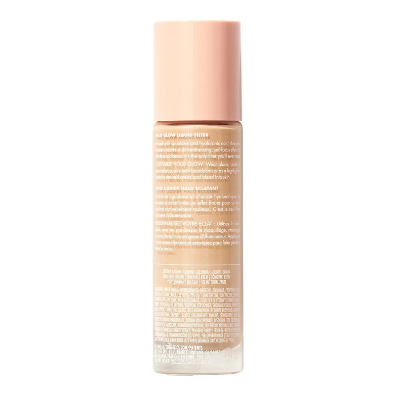 e.l.f. Cosmetics Filtre liquide halo éclatant Booster de teint pour un look lumineux et doux, infusé avec de l'acide hyaluronique, végétalien et sans cruauté envers les animaux. 31.5 ml