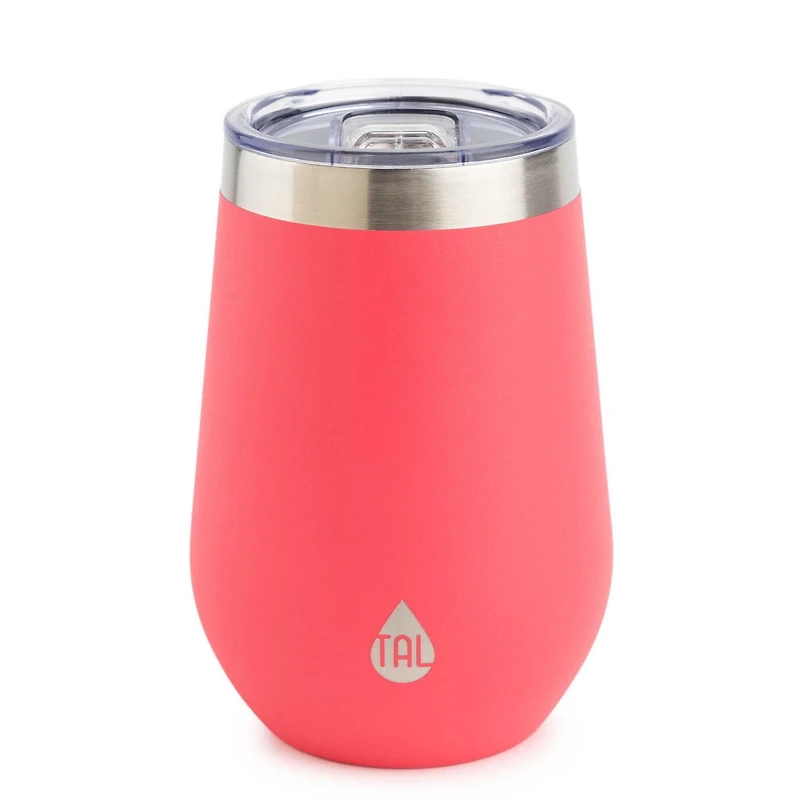 TAL Stainless Steel Wine Tumbler 12 fl oz, Pink, Water Bottle