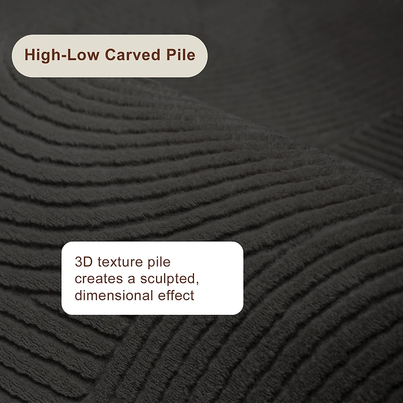 ECARPET Elion Machine Washable Contemporary/Modern Area Rug for Living Room, Bedroom, Dining Entrance, Hallway and More