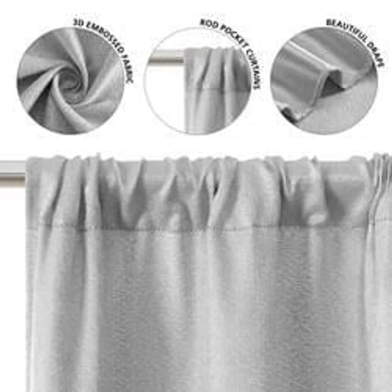 Mainstays 4 of a Kind Blackout Window Curtains Panels, Set of 4, White, 28" W x 84" L