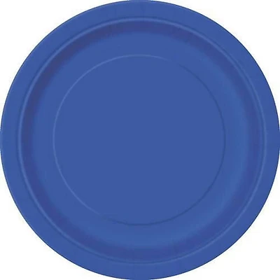 Unique Industries' Blue 7" Round Plates, 24 ct